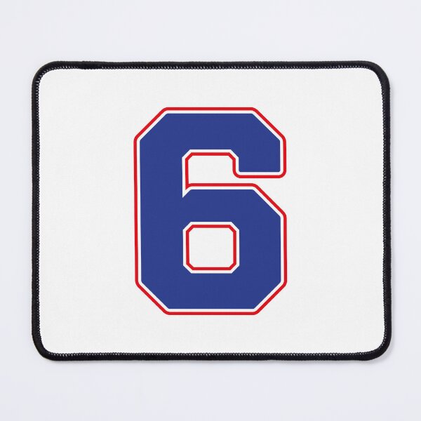 Item preview, Jersey Number 6 / Player Shirt Number Six (Blue with Red Outline) designed and sold by STUDIO-72.