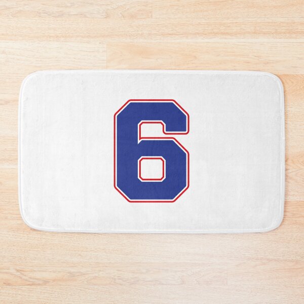Item preview, Jersey Number 6 / Player Shirt Number Six (Blue with Red Outline) designed and sold by STUDIO-72.