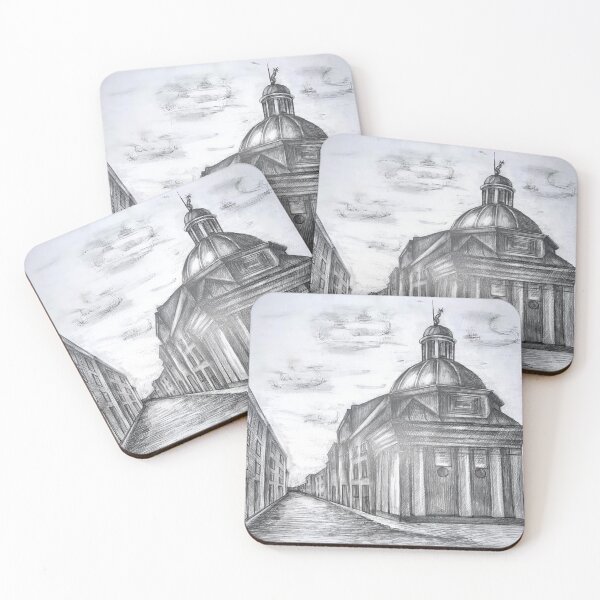 Item preview, Urban Street with Architectural Dome - Pencil Sketch Art designed and sold by valyaart.