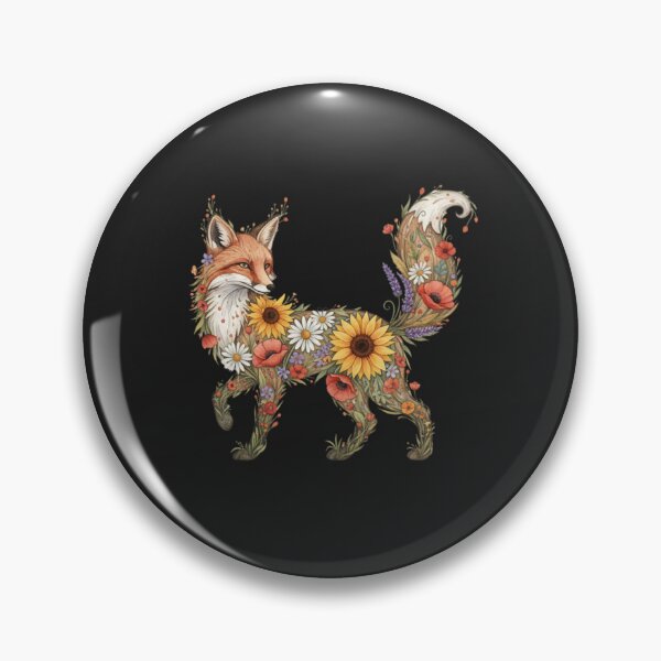 Item preview, Floral Fox Silhouette – Boho Wildflower Fox Design designed and sold by ColorSplash123.