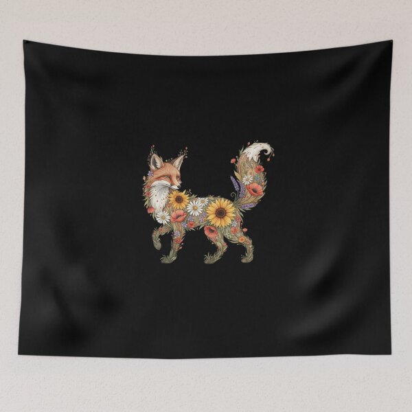 Item preview, Floral Fox Silhouette – Boho Wildflower Fox Design designed and sold by ColorSplash123.