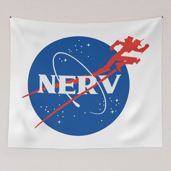 Item preview, NERV Evangelion Space Agency Logo Mashup designed and sold by Streetwear Clothing | Fit Life.