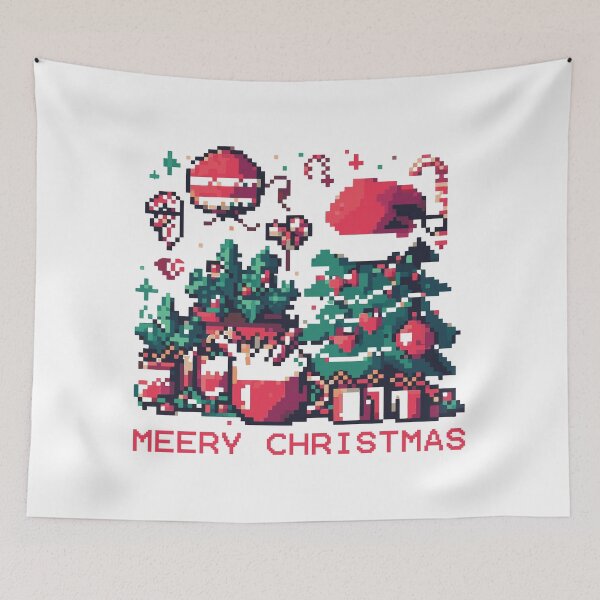Item preview, Copy of Merry Christmas – 8-Bit Snowman & Pixel Tree designed and sold by Scaryzz.