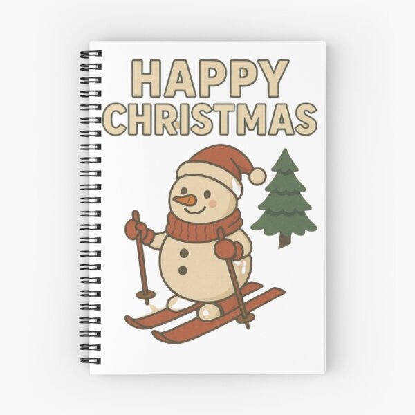 Item preview, Happy Christmas Skiing Snowman – Cute Holiday Winter Design designed and sold by DesignNadine.