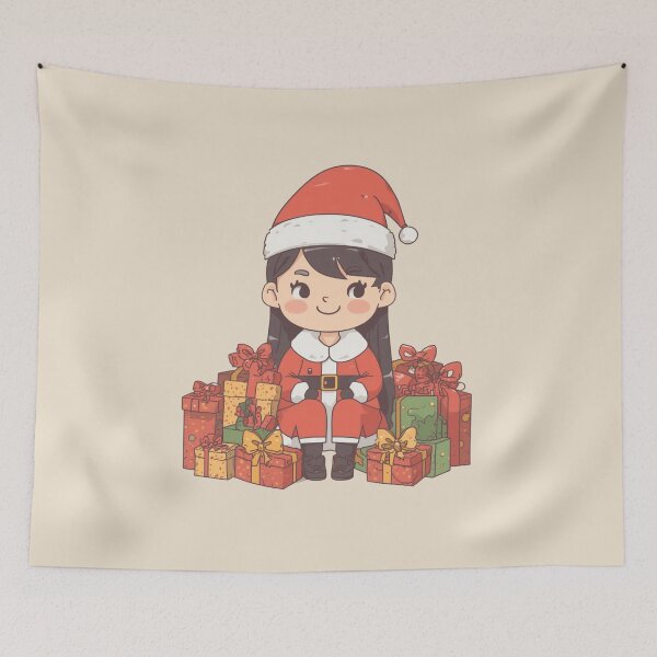 Item preview, Cute Christmas Girl with Presents  designed and sold by CANDO ART STORE.