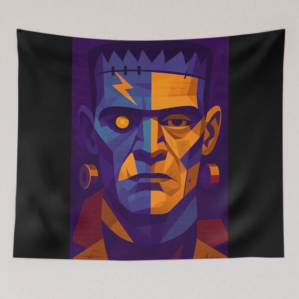 Item preview, THE MONSTER WITHIN | Unique Owlic Colorful Cubist Frankenstein Inspired Art Design | Classic Timeless Lliterature Cubism Powered Extraordinary Interpretation designed and sold by Owlic.artwear.
