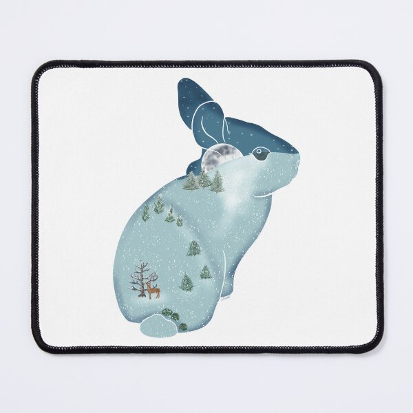 Item preview, Moonlit Hill Bunny | Ice Blue | Quiet Magic of Nature Winter Series designed and sold by Winooski Designs.