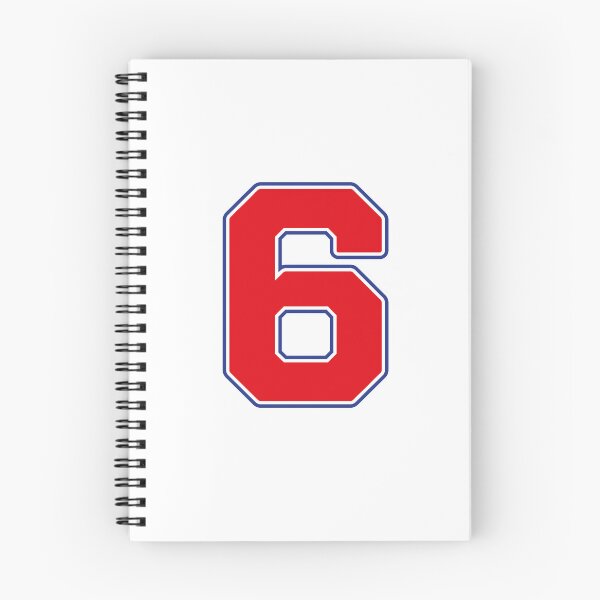 Item preview, Jersey Number 6 / Player Shirt Number Six (Red with Blue Outline) designed and sold by STUDIO-72.