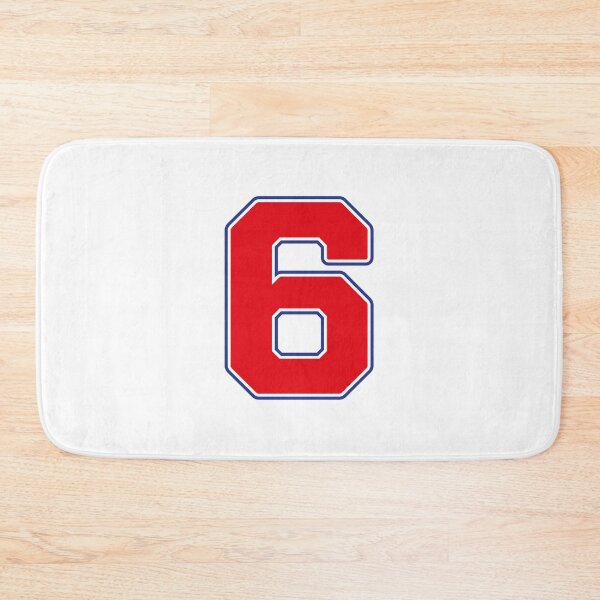 Item preview, Jersey Number 6 / Player Shirt Number Six (Red with Blue Outline) designed and sold by STUDIO-72.