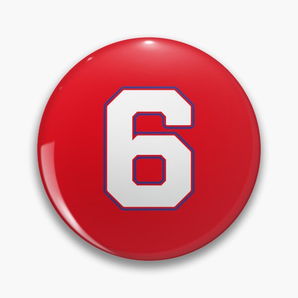 Item preview, Jersey Number 6 / Player Shirt Number Six (White with Blue Outline) designed and sold by STUDIO-72.