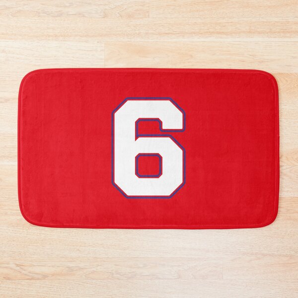 Item preview, Jersey Number 6 / Player Shirt Number Six (White with Blue Outline) designed and sold by STUDIO-72.