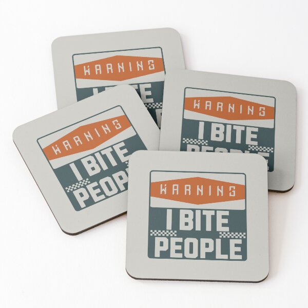 Item preview, Warning: I Bite People – Funny Bold Retro Sign Design designed and sold by onlin3boutiqu3.