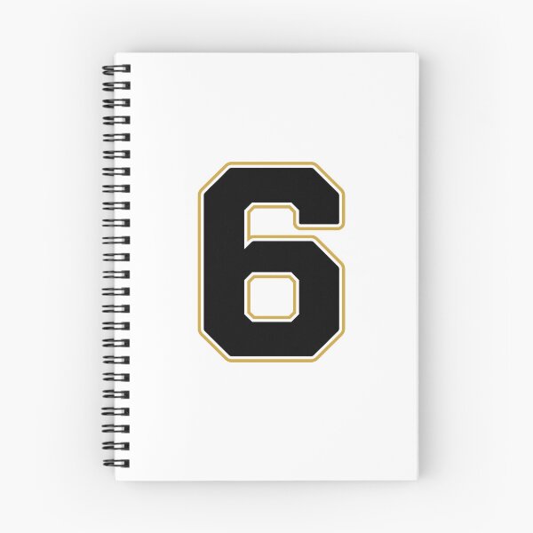 Item preview, Jersey Number 6 / Player Shirt Number Six (Black with Gold Outline) designed and sold by STUDIO-72.