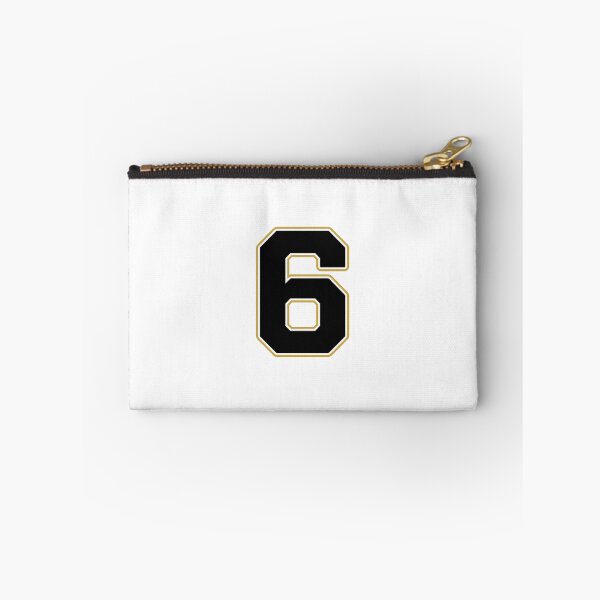 Item preview, Jersey Number 6 / Player Shirt Number Six (Black with Gold Outline) designed and sold by STUDIO-72.