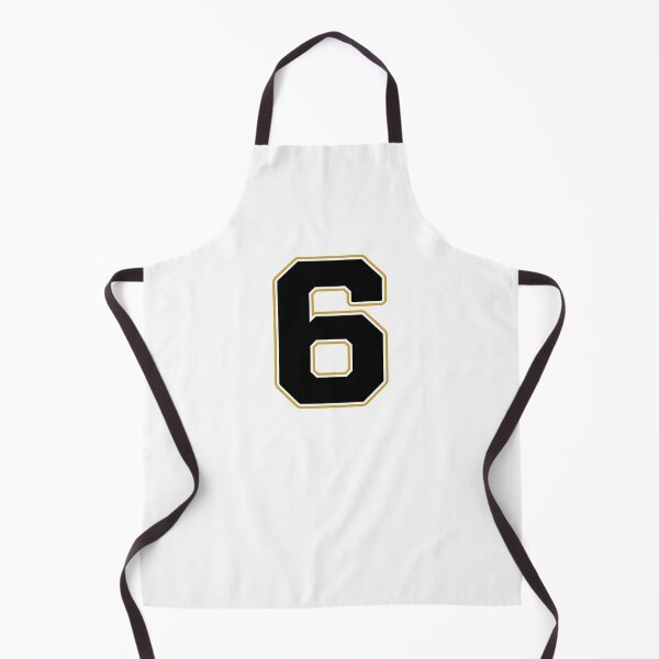 Item preview, Jersey Number 6 / Player Shirt Number Six (Black with Gold Outline) designed and sold by STUDIO-72.