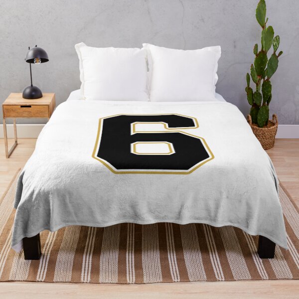 Item preview, Jersey Number 6 / Player Shirt Number Six (Black with Gold Outline) designed and sold by STUDIO-72.