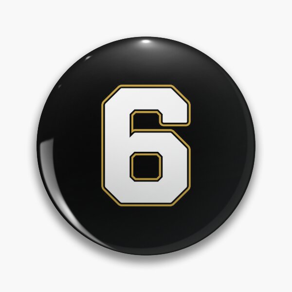 Item preview, Jersey Number 6 / Player Shirt Number Six (White with Gold Outline) designed and sold by STUDIO-72.