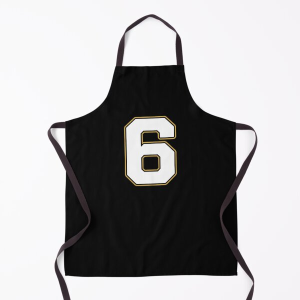 Item preview, Jersey Number 6 / Player Shirt Number Six (White with Gold Outline) designed and sold by STUDIO-72.