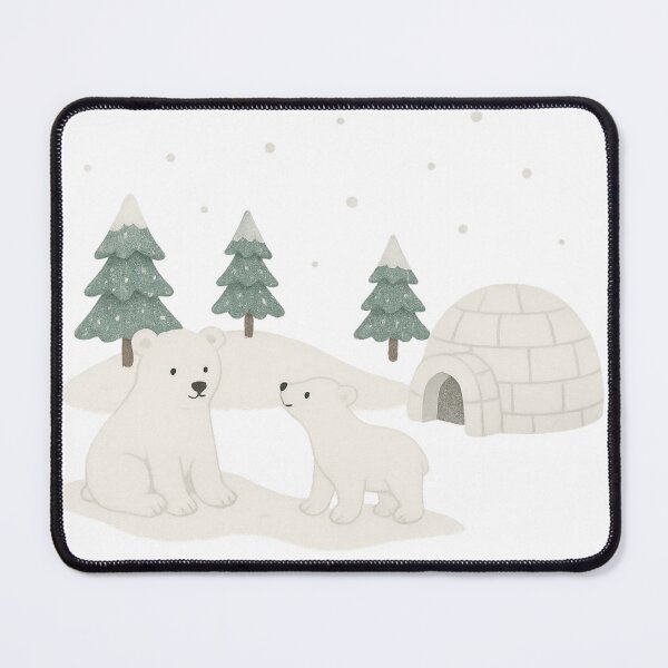 Item preview, Cute Polar Bears – Winter and Igloo designed and sold by NautilusPrint.