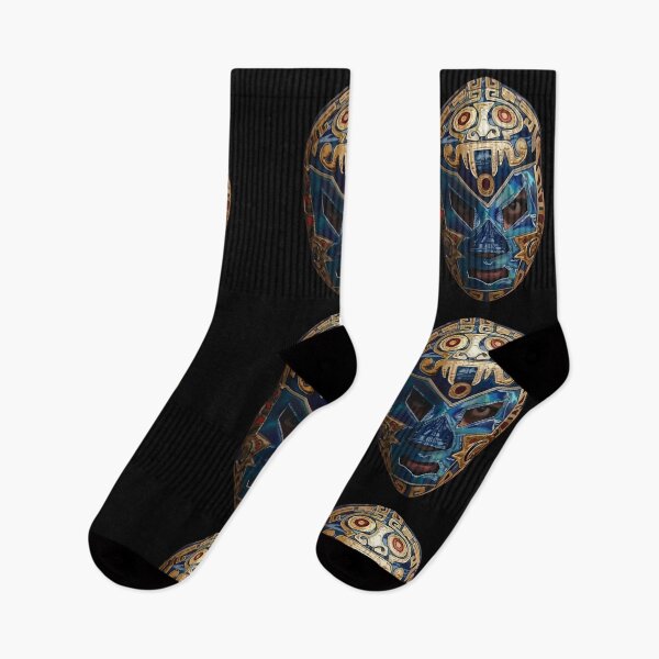 Item preview, Dr. Wagner Jr. Lucha Libre Mask Portrait - Aztec Warrior Style designed and sold by mongeekshirts.