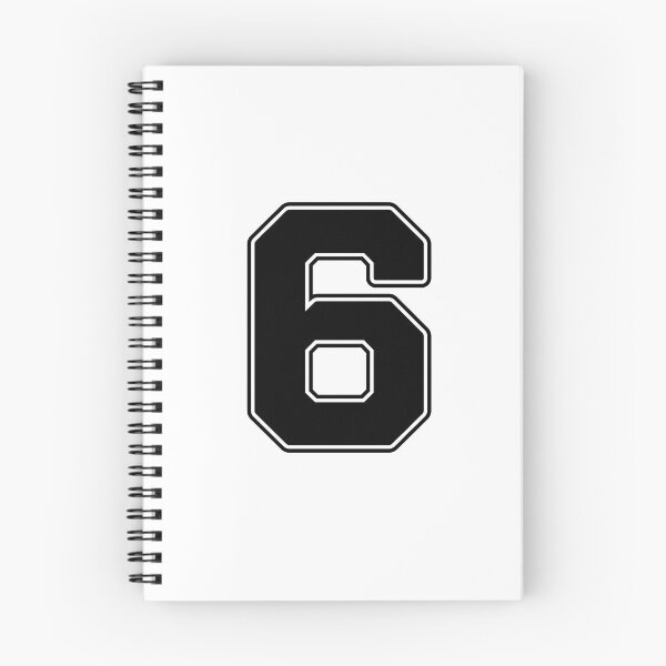 Item preview, Jersey Number 6 / Player Shirt Number Six (Black with Black Outline) designed and sold by STUDIO-72.