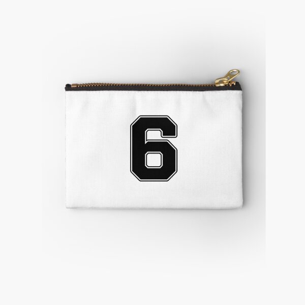 Item preview, Jersey Number 6 / Player Shirt Number Six (Black with Black Outline) designed and sold by STUDIO-72.