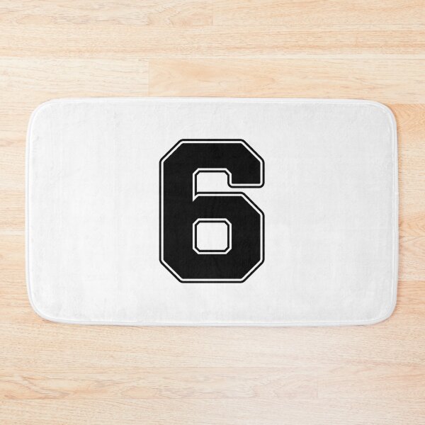 Item preview, Jersey Number 6 / Player Shirt Number Six (Black with Black Outline) designed and sold by STUDIO-72.