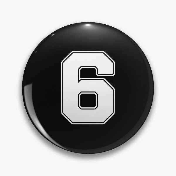 Item preview, Jersey Number 6 / Player Shirt Number Six (White with White Outline) designed and sold by STUDIO-72.