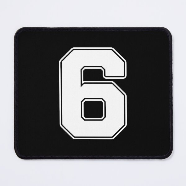 Item preview, Jersey Number 6 / Player Shirt Number Six (White with White Outline) designed and sold by STUDIO-72.