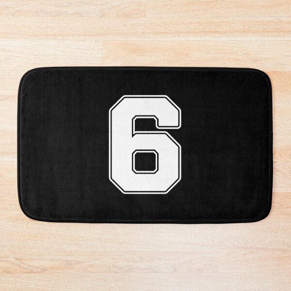 Item preview, Jersey Number 6 / Player Shirt Number Six (White with White Outline) designed and sold by STUDIO-72.
