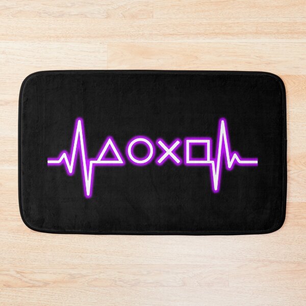 Item preview, Neon Purple Gamer Heartbeat Line with Iconic Gaming Symbols – Glowing Pulse Art for Gamers designed and sold by BrainBubbleArt.
