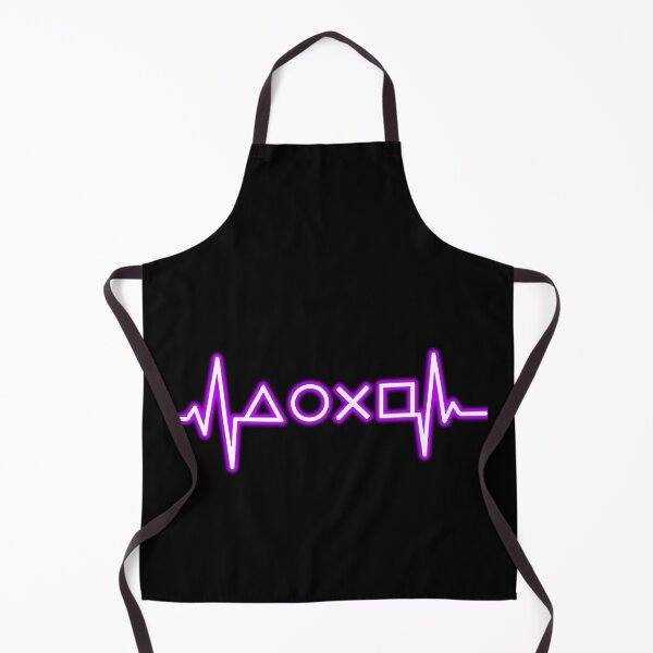 Item preview, Neon Purple Gamer Heartbeat Line with Iconic Gaming Symbols – Glowing Pulse Art for Gamers designed and sold by BrainBubbleArt.