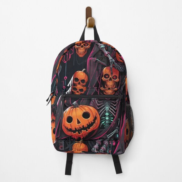 Item preview, Dark Futuristic Halloween Seamless Pattern – Cyberpunk Skeletons & Neon Reapers designed and sold by TheArtOfChaa.