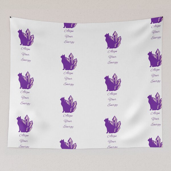 Item preview, Align Your Energy Mystic Purple Cat Crystal Illustration designed and sold by ade-datt.
