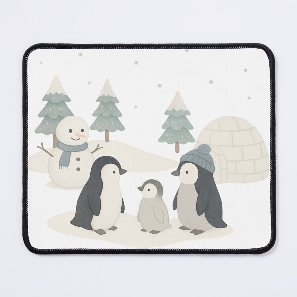 Item preview, Cute Penguin Family – Winter and Igloo designed and sold by NautilusPrint.