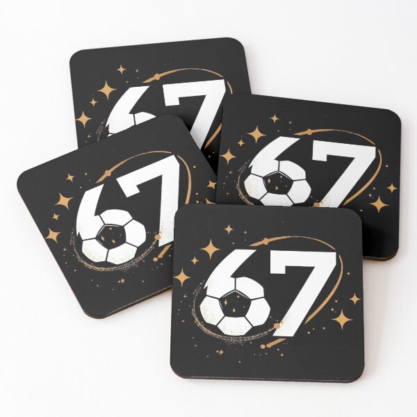Item preview, 67 Soccer Cosmic Design – Minimal Aesthetic Football Art with Gold Stars designed and sold by SaritaVerseArt.