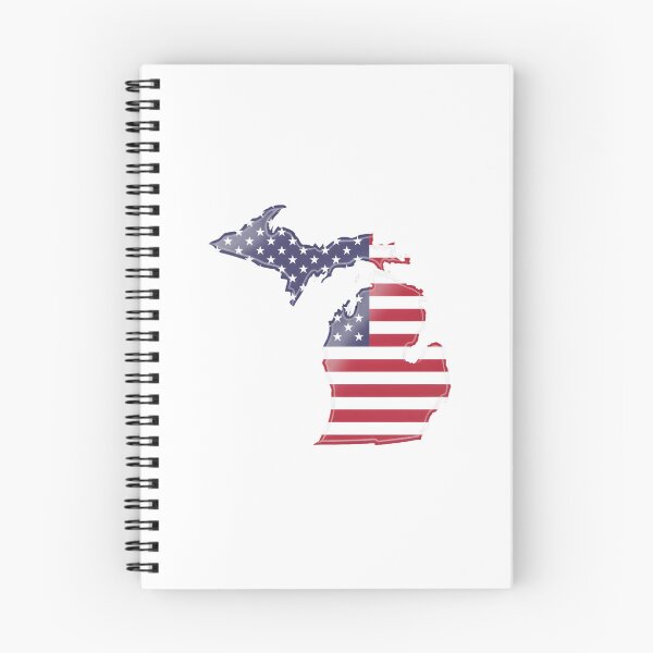 Item preview, Michigan USA Flag Silhouette – Stars and Stripes State Outline designed and sold by Paper Drip.