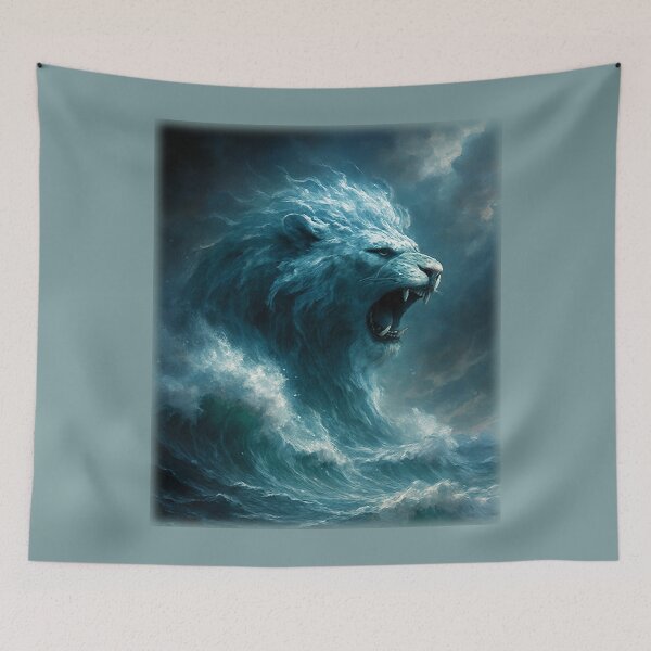 Item preview, When the Oceans Roar – Elemental Power Lion designed and sold by BROHLine Studio.