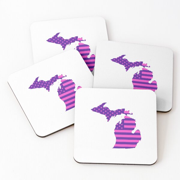 Item preview, Michigan Pop Pink State Flag – Modern Fun Colors designed and sold by Paper Drip.