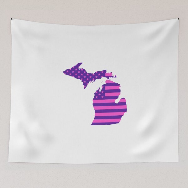 Item preview, Michigan Pop Pink State Flag – Modern Fun Colors designed and sold by Paper Drip.