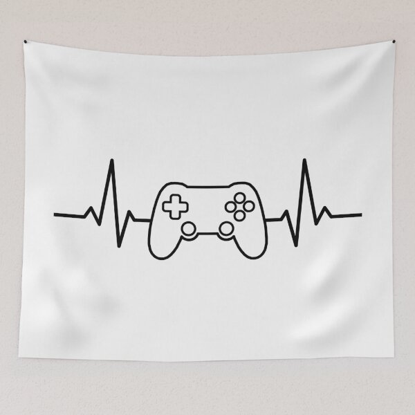 Item preview, Gaming Heartbeat Controller – Lifeline of a Gamer | Gamepad Pulse Minimalist Design for Gamers & Esports Fans designed and sold by BrainBubbleArt.