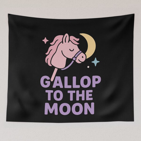 Item preview, Cute Hobby Horsing Gallop To The Moon designed and sold by k3rstman1.