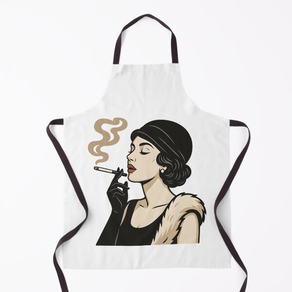 Item preview, Elegant Vintage Flapper Smoking Art Deco Lady Illustration. designed and sold by Spark2Seduction.