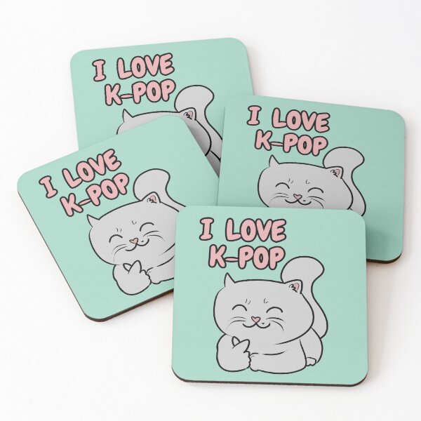 Item preview, I LOVE K-POP Cute Cat Design designed and sold by HugSomeNettles.