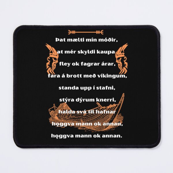 Item preview, Old Norse “My Mother Told Me” – Viking Poem & Longship designed and sold by SilentRocks.