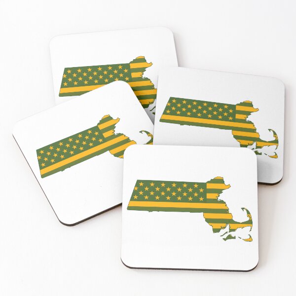 Item preview, Massachusetts Vintage State Flag – Green & Gold Americana designed and sold by Paper Drip.