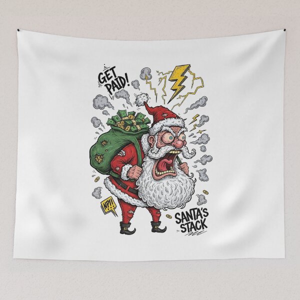 Item preview, Get Paid Santa Stacks – Funny Money Santa Christmas Design designed and sold by InkRebelprint.