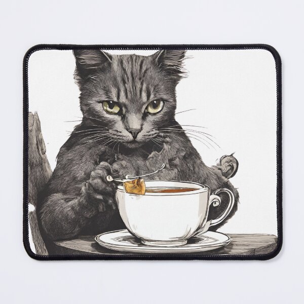 Item preview, Angry cat drinking tea designed and sold by CaseMastery.