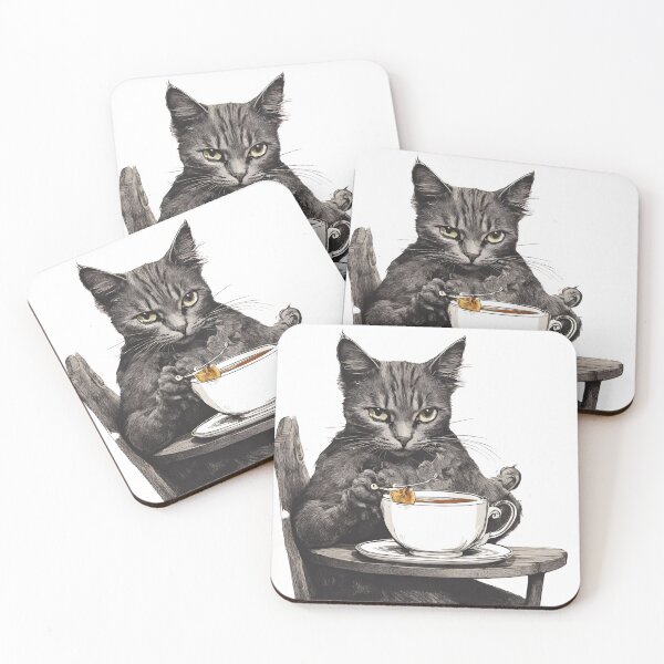 Item preview, Angry cat drinking tea designed and sold by CaseMastery.