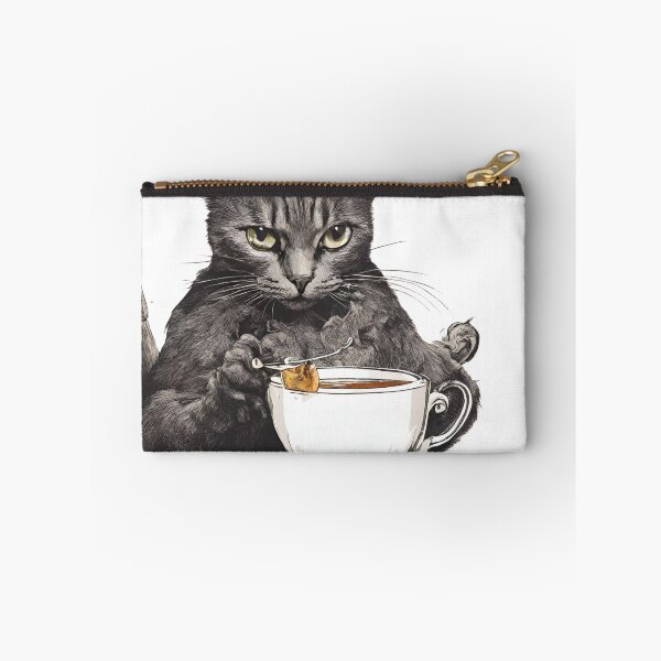Item preview, Angry cat drinking tea designed and sold by CaseMastery.